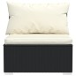 vidaXL Set de muebles de jardín 9 pzas cojines ratán sintético negro