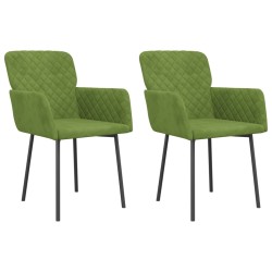 vidaXL Sillas de comedor 2 unidades terciopelo verde claro