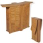 vidaXL Mesa de bar plegable de madera teca maciza 155x53x105 cm vidaXL Mesa de bar plegable de madera teca maciza 155x53x105 cm