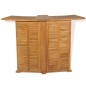 vidaXL Mesa de bar plegable de madera teca maciza 155x53x105 cm vidaXL Mesa de bar plegable de madera teca maciza 155x53x105 cm