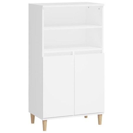 vidaXL Aparador alto madera contrachapada blanco 60x36x110 cm