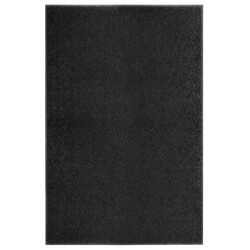 vidaXL Felpudo lavable negro 120x180 cm