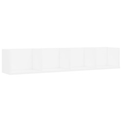 vidaXL Estante de pared para CD contrachapada blanco 100x18x18 cm