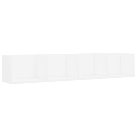 vidaXL Estante de pared para CD contrachapada blanco 100x18x18 cm