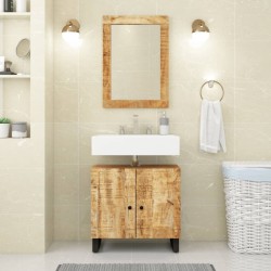 vidaXL Espejo de vidrio y madera maciza de mango 70x50 cm