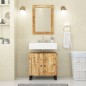 vidaXL Espejo de vidrio y madera maciza de mango 70x50 cm vidaXL Espejo de vidrio y madera maciza de mango 70x50 cm