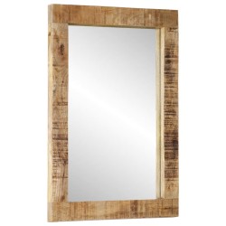 vidaXL Espejo de vidrio y madera maciza de mango 70x50 cm
