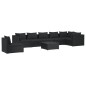 vidaXL Set de muebles de jardín 8 pzas y cojines ratán sintético negro vidaXL Set de muebles de jardín 8 pzas y cojines ratán sintético negro
