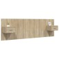 vidaXL Cabecero de cama con mesitas madera contrachapada roble Sonoma vidaXL Cabecero de cama con mesitas madera contrachapada roble Sonoma