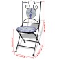 vidaXL Sillas de jardín bistró plegables 2 uds cerámica azul y blanco vidaXL Sillas de jardín bistró plegables 2 uds cerámica azul y blanco
