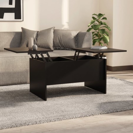 vidaXL Mesa de centro madera contrachapada negra 80x50x42,5 cm