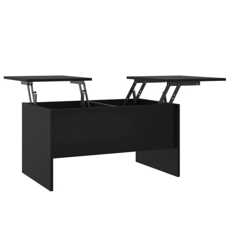 vidaXL Mesa de centro madera contrachapada negra 80x50x42,5 cm