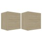 vidaXL Mesitas de noche 2 uds contrachapado color roble 40x30x40 cm