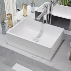 vidaXL Lavabo de cerámica blanco 41x30x12 cm