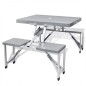 Set plegable camping 1 mesa 4 taburetes aluminio gris claro Set plegable camping 1 mesa 4 taburetes aluminio gris claro
