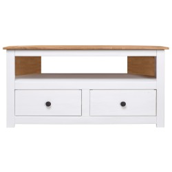 vidaXL Mueble esquinero TV madera pino estilo Panamá blanco 93x49x49cm