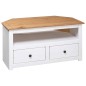 vidaXL Mueble esquinero TV madera pino estilo Panamá blanco 93x49x49cm