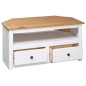 vidaXL Mueble esquinero TV madera pino estilo Panamá blanco 93x49x49cm