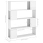 vidaXL Estantería/divisor de espacios blanco brillo 100x24x124 cm vidaXL Estantería/divisor de espacios blanco brillo 100x24x124 cm