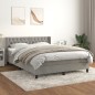 vidaXL Cama box spring con colchón terciopelo gris claro 140x200 cm vidaXL Cama box spring con colchón terciopelo gris claro 140x200 cm