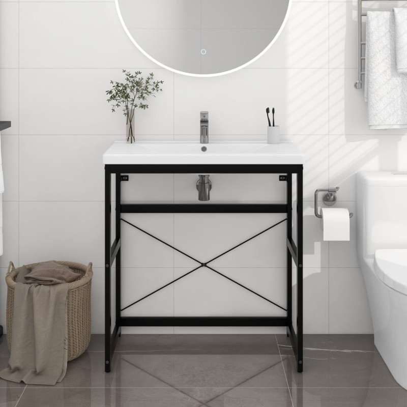 vidaXL Estructura de lavabo de hierro negro 79x38x83 cm vidaXL Estructura de lavabo de hierro negro 79x38x83 cm