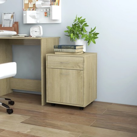 vidaXL Armario con ruedas madera contrachapada roble Sonoma 45x38x54cm