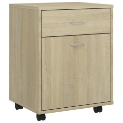 vidaXL Armario con ruedas madera contrachapada roble Sonoma 45x38x54cm