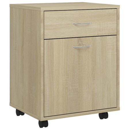 vidaXL Armario con ruedas madera contrachapada roble Sonoma 45x38x54cm