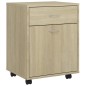 vidaXL Armario con ruedas madera contrachapada roble Sonoma 45x38x54cm