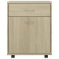 vidaXL Armario con ruedas madera contrachapada roble Sonoma 45x38x54cm