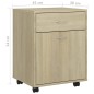 vidaXL Armario con ruedas madera contrachapada roble Sonoma 45x38x54cm