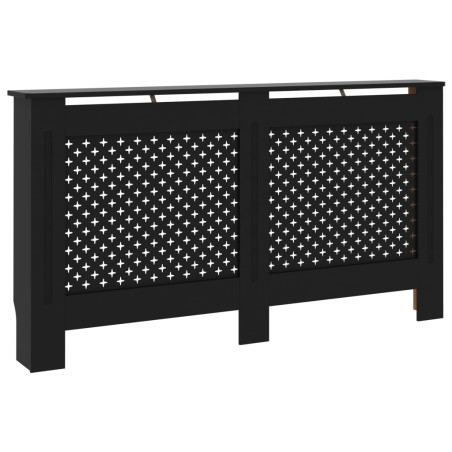vidaXL Cubierta para radiador MDF negro 152x19x81,5 cm