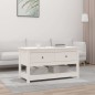 vidaXL Mesa de centro de madera maciza de pino blanca 102x49x55 cm vidaXL Mesa de centro de madera maciza de pino blanca 102x49x55 cm