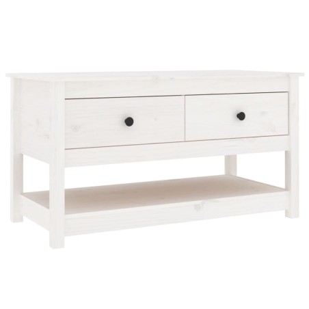 vidaXL Mesa de centro de madera maciza de pino blanca 102x49x55 cm