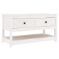 vidaXL Mesa de centro de madera maciza de pino blanca 102x49x55 cm vidaXL Mesa de centro de madera maciza de pino blanca 102x49x55 cm