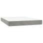vidaXL Cama box spring con colchón terciopelo gris claro 140x200 cm vidaXL Cama box spring con colchón terciopelo gris claro 140x200 cm