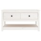 vidaXL Mesa de centro de madera maciza de pino blanca 102x49x55 cm vidaXL Mesa de centro de madera maciza de pino blanca 102x49x55 cm