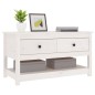vidaXL Mesa de centro de madera maciza de pino blanca 102x49x55 cm vidaXL Mesa de centro de madera maciza de pino blanca 102x49x55 cm