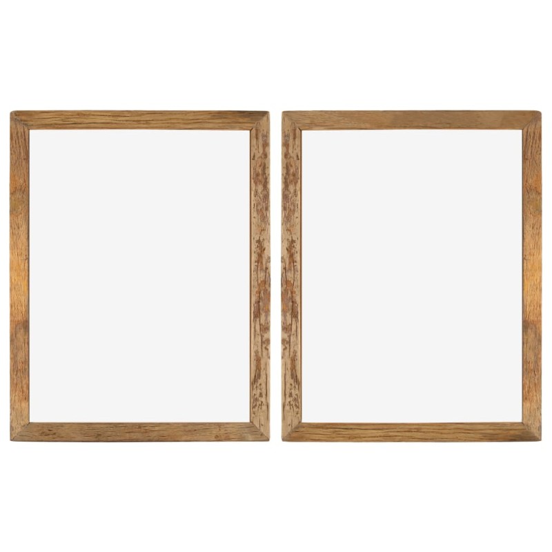 vidaXL Marcos de fotos 2 uds madera maciza reciclada y vidrio 90x70 cm