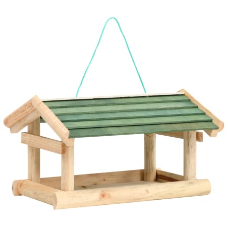 vidaXL Comedero para pájaros madera maciza 35x29,5x21 cm