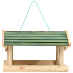 vidaXL Comedero para pájaros madera maciza 35x29,5x21 cm