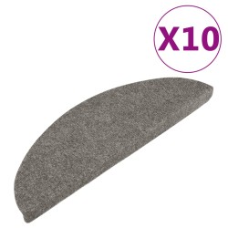 vidaXL Alfombrillas autoadhesivas escalera 10 uds gris 65x22,5x3,5 cm