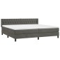 vidaXL Cama box spring con colchón terciopelo gris oscuro 200x200 cm vidaXL Cama box spring con colchón terciopelo gris oscuro 200x200 cm