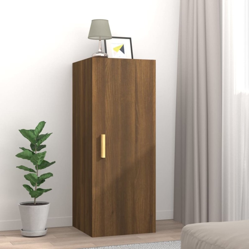 vidaXL Armario de pared madera contrachapada roble marrón 34,5x34x90cm vidaXL Armario de pared madera contrachapada roble marrón 34,5x34x90cm