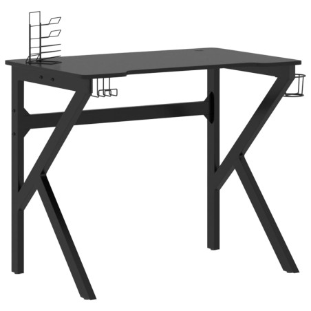 vidaXL Escritorio gaming con patas en forma de K negro 90x60x75 cm