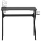 vidaXL Escritorio gaming con patas en forma de K negro 90x60x75 cm