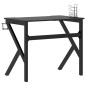 vidaXL Escritorio gaming con patas en forma de K negro 90x60x75 cm