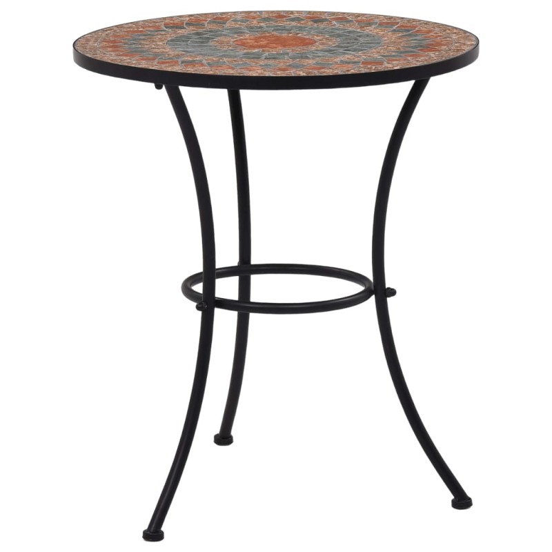 vidaXL Mesa bistró de mosaico cerámica naranja/gris 60 cm vidaXL Mesa bistró de mosaico cerámica naranja/gris 60 cm