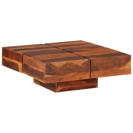 vidaXL Mesa de centro de madera maciza de acacia 80x80x30 cm