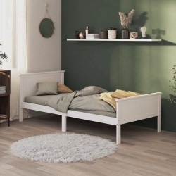 vidaXL Estructura de cama madera maciza de pino blanco 90x200 cm